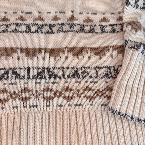 Eddie Bauer Women’s Beige and Brown Zip-Up Sweater - Picture 5 of 7